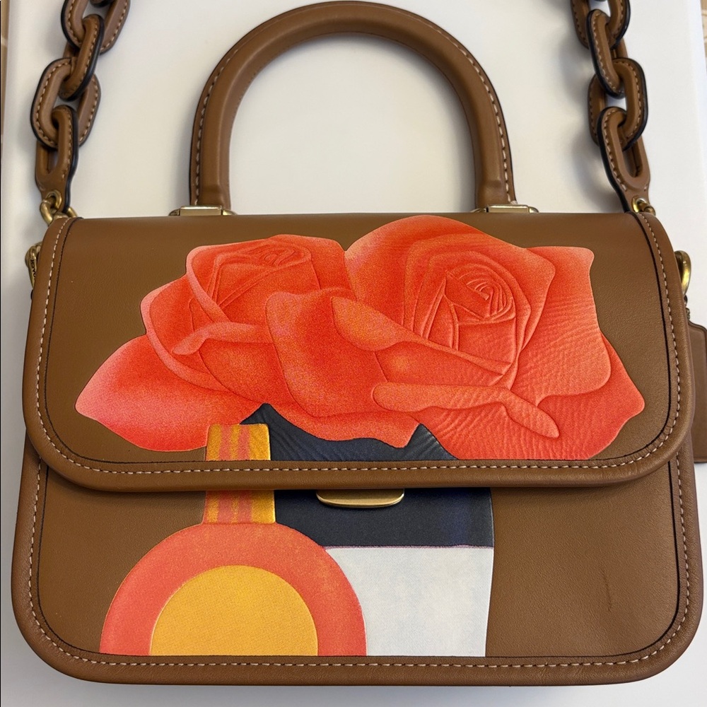 Coach x Tom Wesselmann Rogue Top Handle Glovetanned Leather Brass $895 Rare